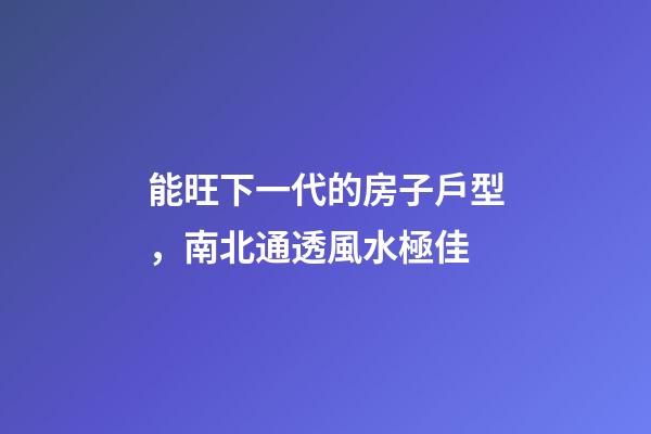 能旺下一代的房子戶型，南北通透風水極佳