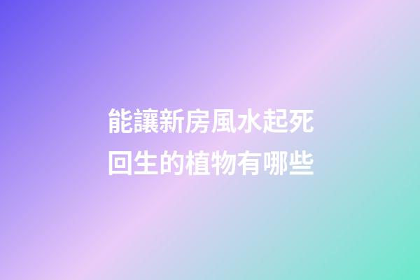 能讓新房風水起死回生的植物有哪些