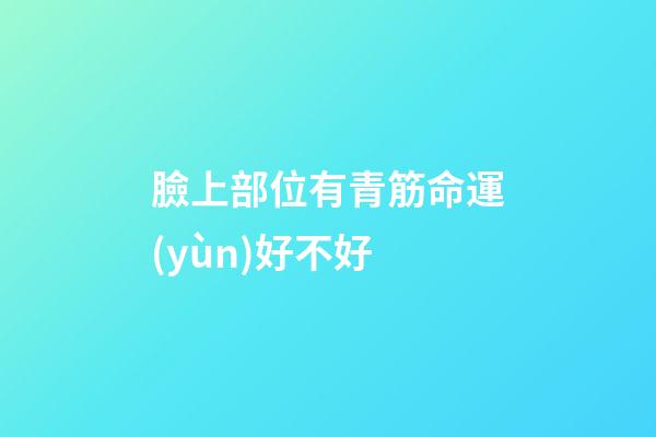 臉上部位有青筋命運(yùn)好不好