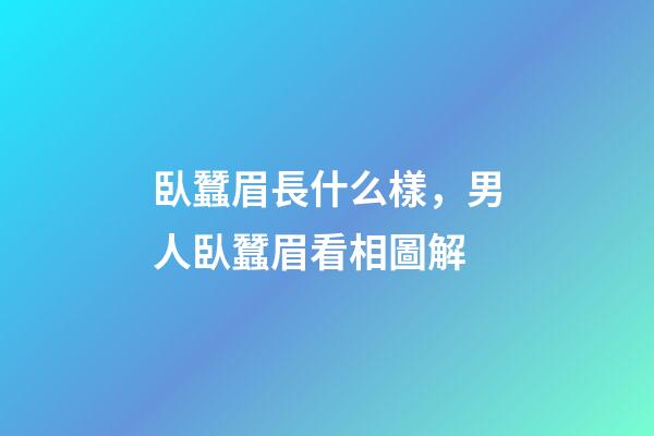 臥蠶眉長什么樣，男人臥蠶眉看相圖解