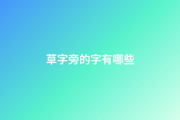 草字旁的字有哪些