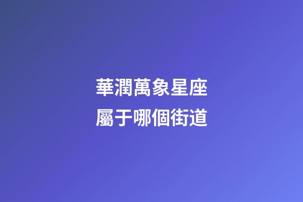 華潤萬象星座屬于哪個街道