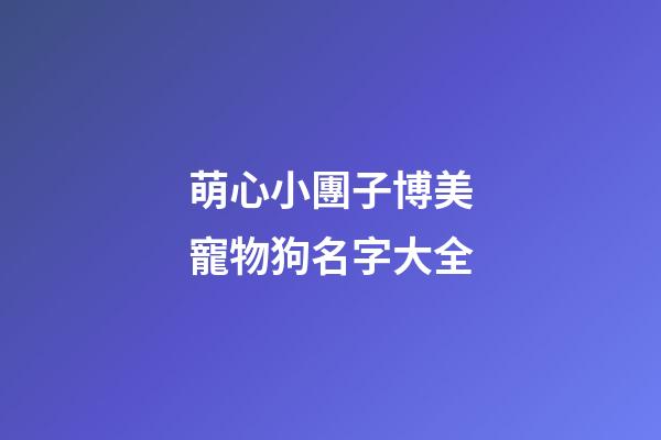 萌心小團子博美寵物狗名字大全