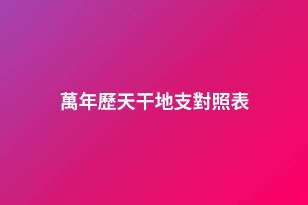 萬年歷天干地支對照表