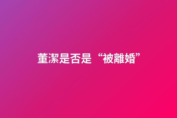 董潔是否是“被離婚”