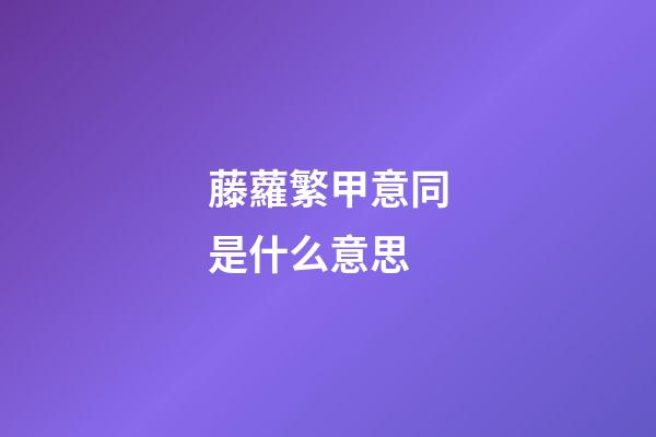 藤蘿繁甲意同是什么意思