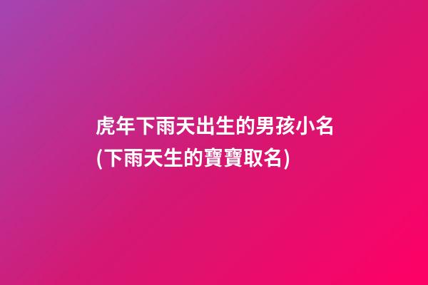 虎年下雨天出生的男孩小名(下雨天生的寶寶取名)