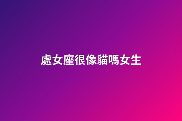 處女座很像貓嗎女生-第1張-星座運勢-玄機派