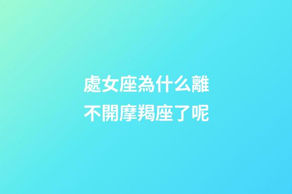 處女座為什么離不開摩羯座了呢-第1張-星座運勢-玄機派