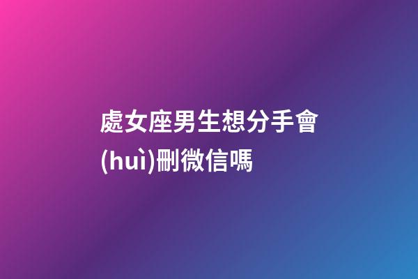 處女座男生想分手會(huì)刪微信嗎-第1張-星座運(yùn)勢(shì)-玄機(jī)派