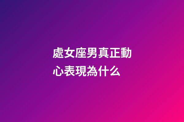 處女座男真正動心表現為什么-第1張-星座運勢-玄機派