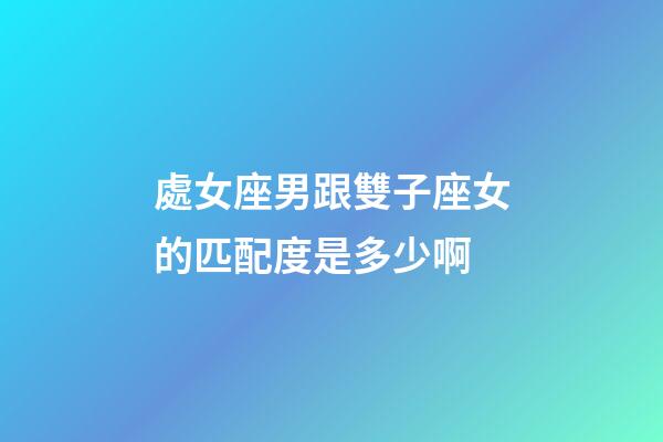 處女座男跟雙子座女的匹配度是多少啊-第1張-星座運勢-玄機派