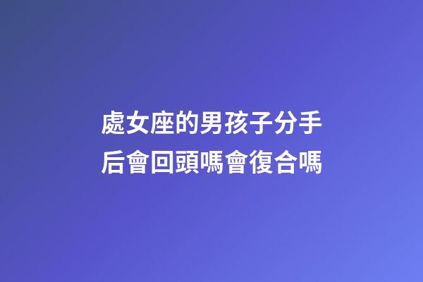 處女座的男孩子分手后會回頭嗎會復合嗎-第1張-星座運勢-玄機派