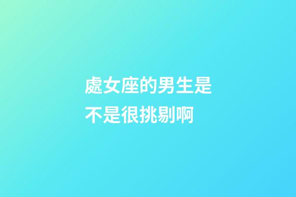 處女座的男生是不是很挑剔啊-第1張-星座運勢-玄機派