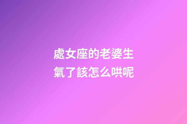 處女座的老婆生氣了該怎么哄呢-第1張-星座運勢-玄機派