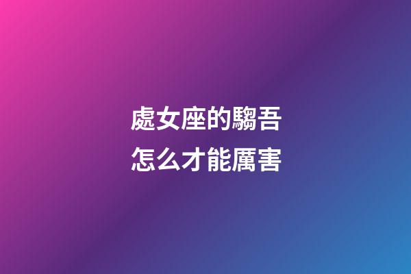 處女座的騶吾怎么才能厲害