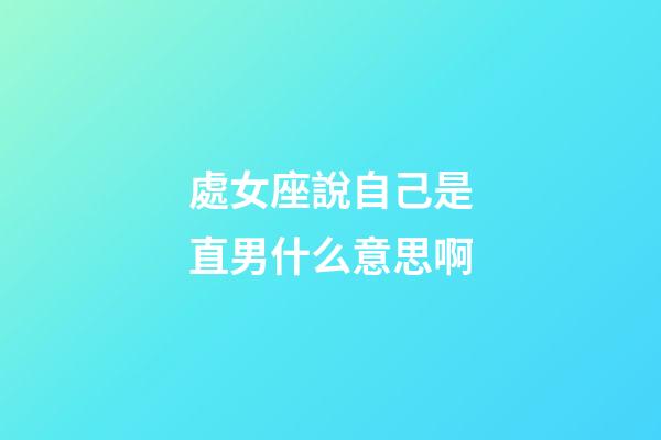 處女座說自己是直男什么意思啊-第1張-星座運勢-玄機派