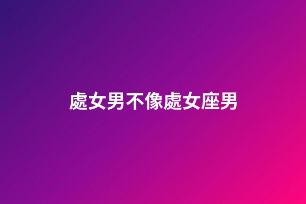 處女男不像處女座男-第1張-星座運勢-玄機派