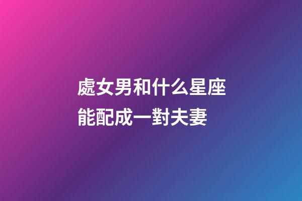 處女男和什么星座能配成一對夫妻-第1張-星座運勢-玄機派