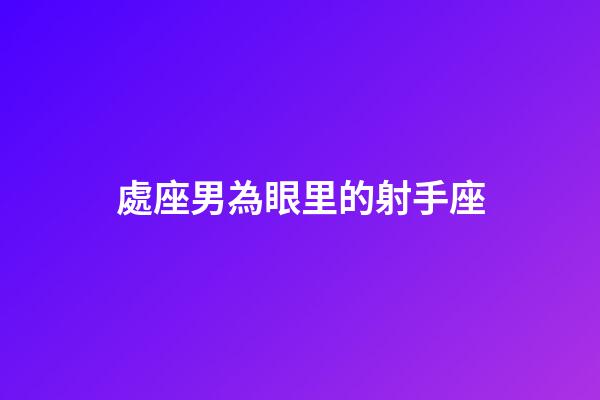 處座男為眼里的射手座-第1張-星座運勢-玄機派
