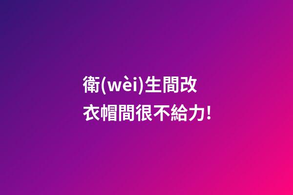 衛(wèi)生間改衣帽間很不給力!