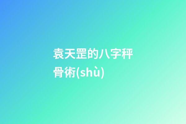袁天罡的八字秤骨術(shù)