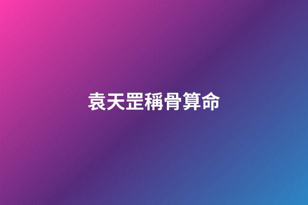 袁天罡稱骨算命
