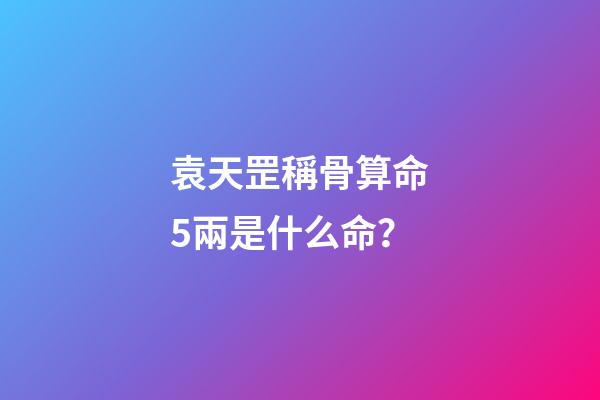 袁天罡稱骨算命5兩是什么命？