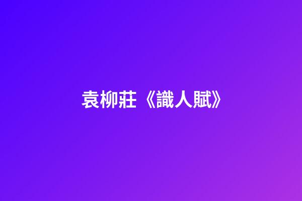 袁柳莊《識人賦》