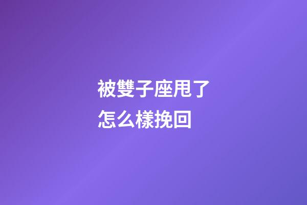 被雙子座甩了怎么樣挽回-第1張-星座運勢-玄機派