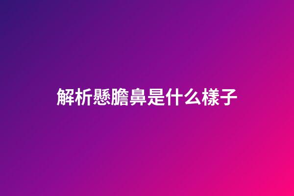 解析懸膽鼻是什么樣子
