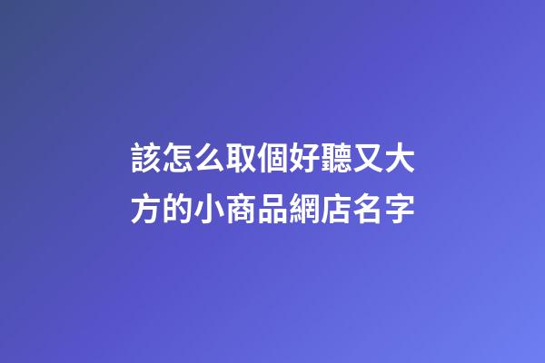 該怎么取個好聽又大方的小商品網店名字-第1張-店鋪起名-玄機派