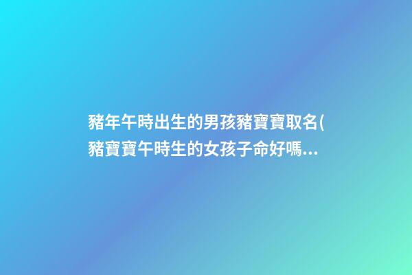 豬年午時出生的男孩豬寶寶取名(豬寶寶午時生的女孩子命好嗎)