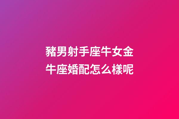 豬男射手座牛女金牛座婚配怎么樣呢-第1張-星座運勢-玄機派