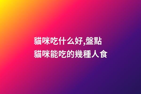 貓咪吃什么好,盤點貓咪能吃的幾種人食-第1張-觀點-玄機派