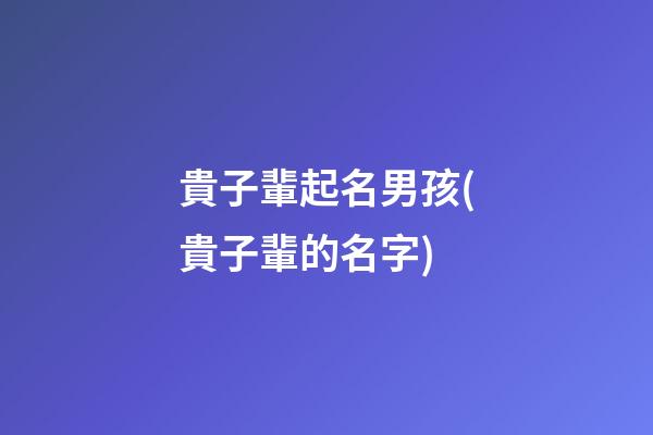 貴子輩起名男孩(貴子輩的名字)