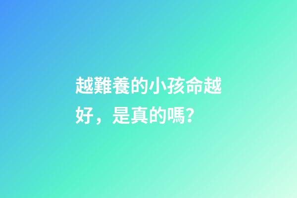 越難養的小孩命越好，是真的嗎？