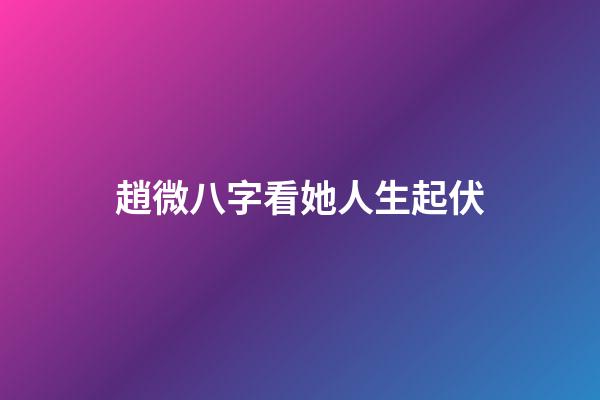 趙微八字看她人生起伏