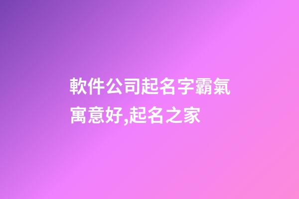 軟件公司起名字霸氣寓意好,起名之家-第1張-公司起名-玄機派
