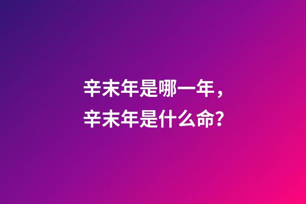 辛末年是哪一年，辛末年是什么命？