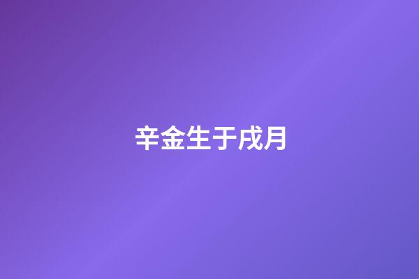辛金生于戌月