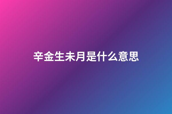 辛金生未月是什么意思