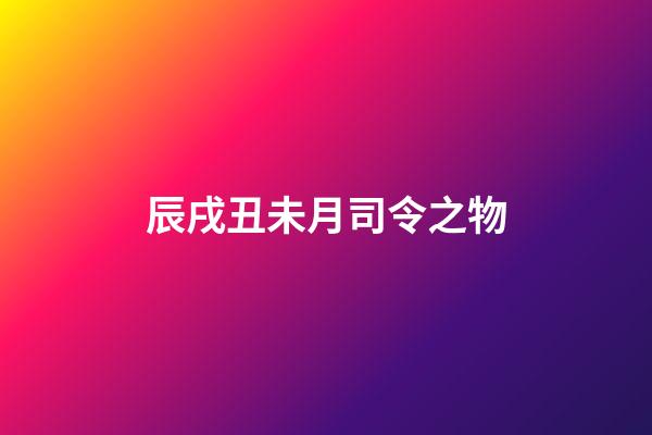 辰戌丑未月司令之物