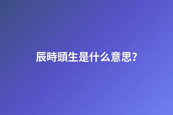 辰時頭生是什么意思？