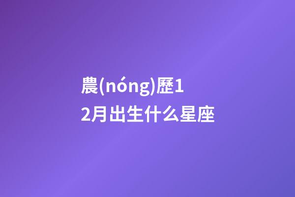 農(nóng)歷12月出生什么星座-第1張-星座運(yùn)勢(shì)-玄機(jī)派