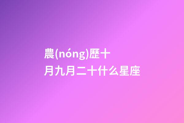 農(nóng)歷十月九月二十什么星座-第1張-星座運(yùn)勢-玄機(jī)派