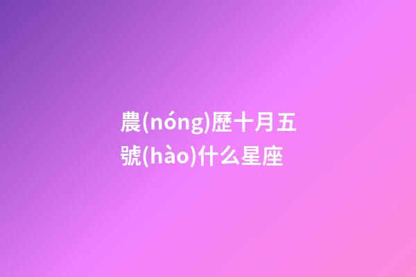 農(nóng)歷十月五號(hào)什么星座-第1張-星座運(yùn)勢(shì)-玄機(jī)派