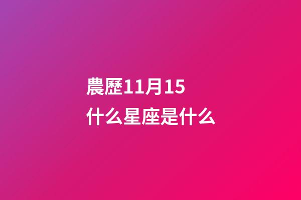 農歷11月15什么星座是什么-第1張-星座運勢-玄機派