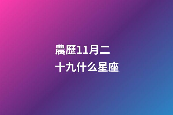 農歷11月二十九什么星座-第1張-星座運勢-玄機派