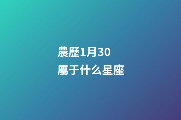 農歷1月30屬于什么星座-第1張-星座運勢-玄機派